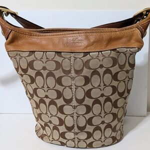 Coach Brown and Tan Shoulder Bag